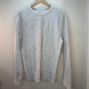 Gap Men's Speckled Heathered Long Sleeve Thermal T-Shirt Crew Neck Casual Size L